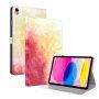 Carcasă cu model de acuarelă și spațiu carduri pentru iPad 10,9" (2022) / 11" (2025) - roșu