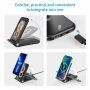3în1 suport pliabil wireless multifuncțional pentru iPhone / Apple Watch / Airpods - negru