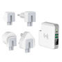 Încărcător / powerbank 6700mAh, cu mufe interschimbabile (AU / UK / US / EU) şi încărcare wireless