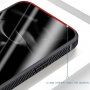 Husă transparentă rezistentă la șocuri cu textura din carbon pentru iPhone 14 Pro - albastru