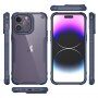 Carcasă transparentă cu marginile întărite pentru iPhone 14 Pro Max - albastru închis