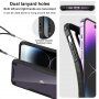 Carcasă transparentă cu marginile întărite pentru iPhone 14 Pro Max - albastru închis