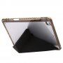 Carcasă cu partea din spate transparentă și suport origami pentru iPad 10,2" (2019-2021) / Air 3 (2019) / Pro 10,5" - negru