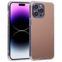 Carcasă cu suprafață oglindă pentru iPhone 14 Pro - roz-auriu