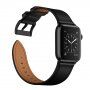 Curea elegantă din piele naturală pentru Apple Watch 42mm / 41mm / 40mm / 38mm - negru