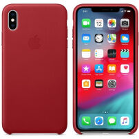 Husă originală Apple, din piele, pentru iPhone XS Max - roşu