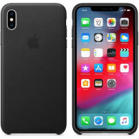 Husă originală Apple, din piele, pentru iPhone XS Max - negru