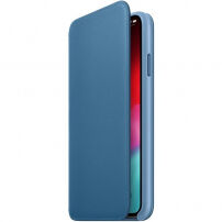 Husă originală Apple Folio, din piele, pentru iPhone XS Max - albastru-gri