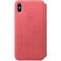 Husă originală Apple Folio, din piele, pentru iPhone XS Max - roz de bujor