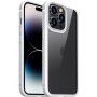 Husă transparentă rezistentă la șocuri cu textura din carbon pentru iPhone 14 Pro - alb