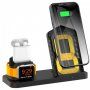 Stativ de încărcare rapidă 3 în 1, pentru încărcare wireless, pentru iPhone / Apple Watch / AirPods - negru
