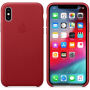 Husă originală Apple, din piele, pentru iPhone XS - roşu