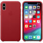 Husă originală Apple, din piele, pentru iPhone XS - roşu