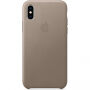 Husă originală Apple, din piele, pentru iPhone XS - fumuriu