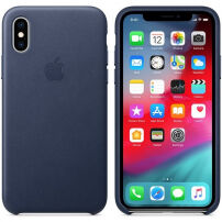 Husă originală Apple, din piele, pentru iPhone XS - albastru nocturn