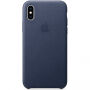 Husă originală Apple, din piele, pentru iPhone XS - albastru nocturn