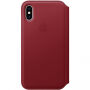 Husă originală Apple Folio, din piele, pentru iPhone XS - roşu