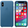 Husă originală Apple, din piele, pentru iPhone XS - albastru-gri