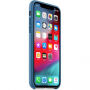 Husă originală Apple, din piele, pentru iPhone XS - albastru-gri