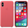 Husă originală Apple, din piele, pentru iPhone XS - roz de bujor