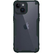Carcasă transparentă cu marginile întărite pentru iPhone 14 - verde închis
