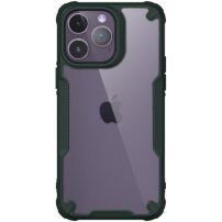 Carcasă transparentă cu marginile întărite pentru iPhone 14 Pro Max - verde închis