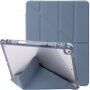 Carcasă cu partea din spate transparentă și suport origami pentru iPad 9,7" (2017/2018) / Air 1 / 2 / Pro 9,7" - albastru-gri