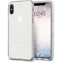 Carcasă Spigen Liquid Crystal Glitter, pentru iPhone XS / X - transparent