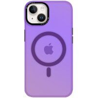 Husă schimbabilă cu un cadru în jurul lentilelor și MagSafe pentru iPhone 14 - violet