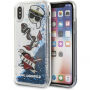 Husă Karl Lagerfeld Karl Captain Carl Liquid Glitter, pentru iPhone X - albastru