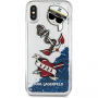 Husă Karl Lagerfeld Karl Captain Carl Liquid Glitter, pentru iPhone X - albastru