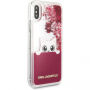 Husă Karl Lagerfeld Peek a Boo Liquid Glitter, pentru iPhone X - roşu