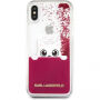 Husă Karl Lagerfeld Peek a Boo Liquid Glitter, pentru iPhone X - roşu