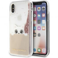 Husă Karl Lagerfeld Peek a Boo Glitter, pentru iPhone X - auriu