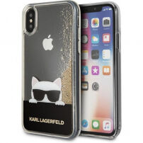Husă Karl Lagerfeld Choupette Sunglass, pentru iPhone X - auriu