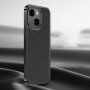 Husă din piele cu cadru metalizat pentru iPhone 14 - negru