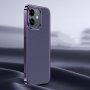 Husă din piele cu cadru metalizat pentru iPhone 12 / 12 Pro - violet