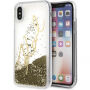 Husă Karl Lagerfeld Karl Signature Liquid Glitter, pentru iPhone X - auriu