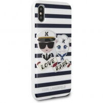 Husă Karl Lagerfeld Sailor Stripes, iPhone X - negru