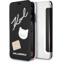 Husă Karl Lagerfeld Pins Book, iPhone X - negru