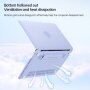 Husă transparentă mată cu suport rabatabil pentru MacBook Air 13" (A2681 / A3113 / A3240) - violet