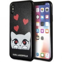 Husă Karl Lagerfeld Original faceplate, pentru iPhone X - negru