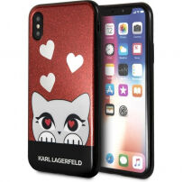 Husă Karl Lagerfeld Original faceplate, pentru iPhone X - roşu