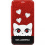 Husă Karl Lagerfeld Valentines Choupette Book, pentru iPhone X - roşu