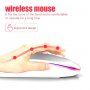 Mouse wireless Bluetooth cu lumină de fundal - ,roz