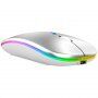 Mouse wireless Bluetooth cu lumină de fundal - argintiu