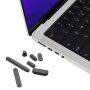 ENKAY 7în1 huse pentru porturi antipraf din silicon pentru MacBook Air 13" / Air 15" / Pro 14" / Pro 16" - negru