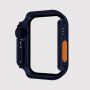 Carcasă în stilul Watch Ultra cu sticlă securizată pentru Apple Watch 45 mm - albastru închis