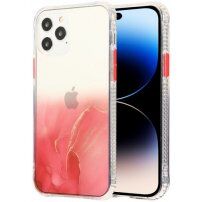 Carcasă din marmură rezistentă la zgârieturi pentru iPhone 14 Pro - roșu
