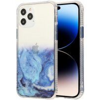 Carcasă din marmură rezistentă la zgârieturi pentru iPhone 14 Pro Max - albastru